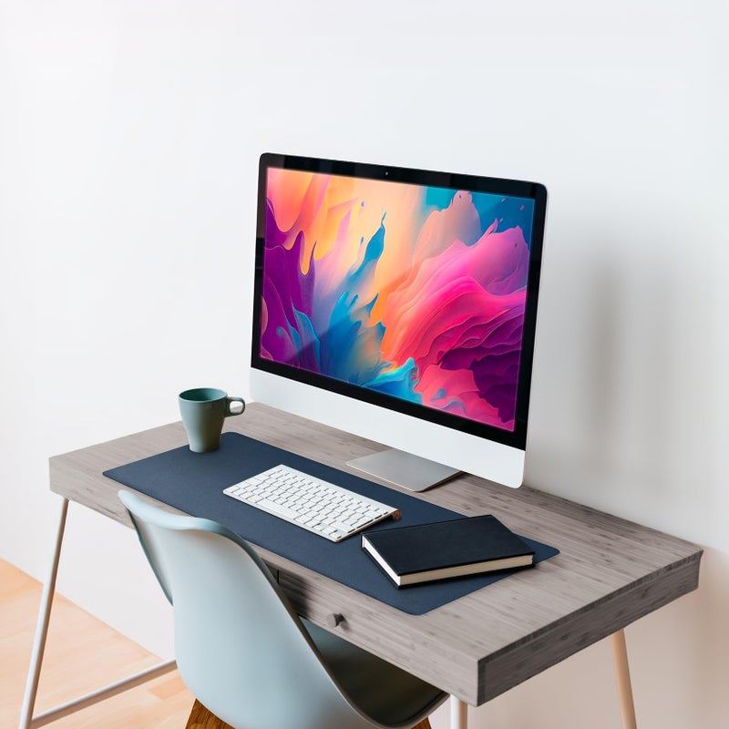 Vine Creations Leather Desk Mat Large 36" x 20", Desk Protector Mat, PU Leather Desk Pad, Large Mouse Pad, Desk Blotter, Desk Pads on Top of Desks, Desk Matt for Desktop, Office Desk Mat (Dark Blue) - Image 4
